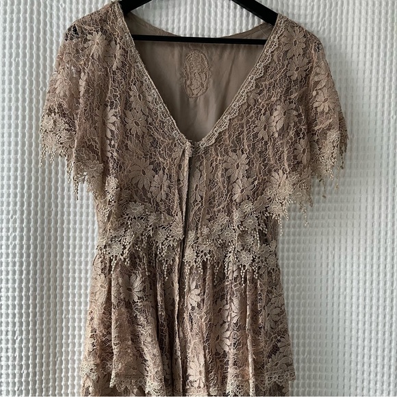 Ricki Lang for Nuit size 10 dress taupe lace going out party occasion fairy - Picture 5 of 8